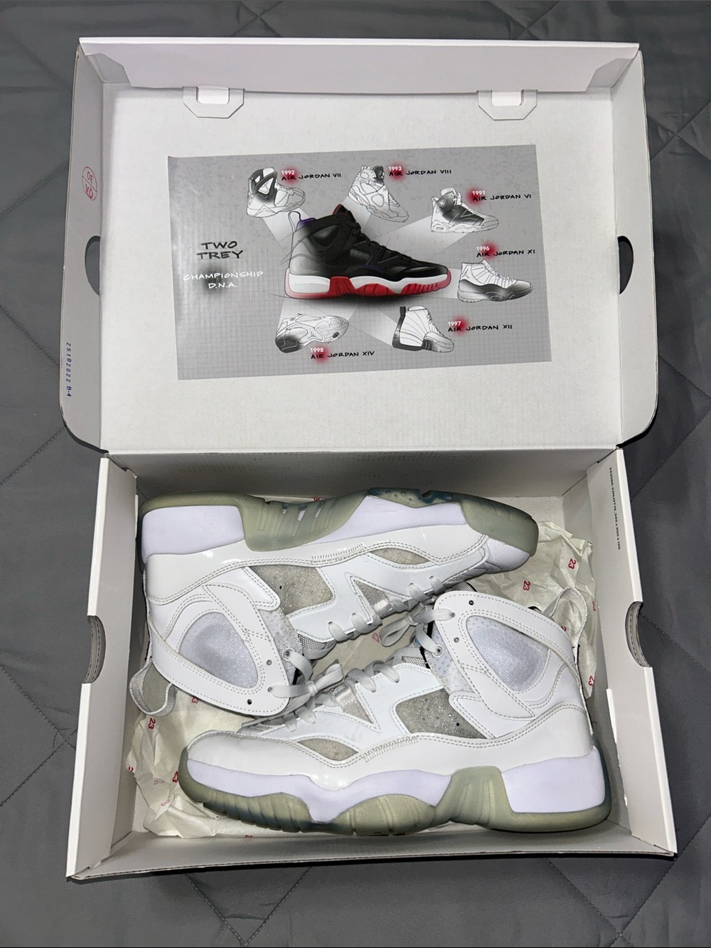 Jordan Jumpman Two Trey Nike White High-Top Basketball Sneakers - Picture 5 of 6